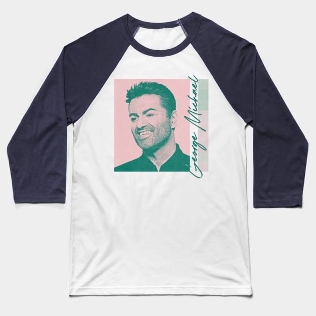 George Michael / Retro Duotone Fan Design Baseball T-Shirt by unknown_pleasures